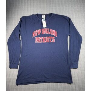 New England Patriots Shirt Mens XL Blue NFL Team Apparel Football Waffle Knit